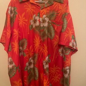 Tropical orange Floral Men's Shirt